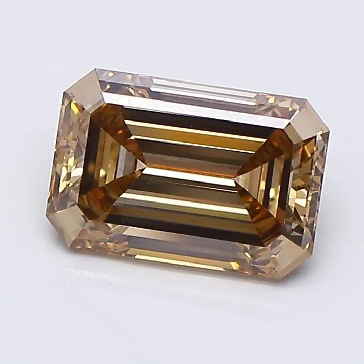 1.26ct EMERALD Fancy Brown Yellow VVS2 Coloured Lab diamond