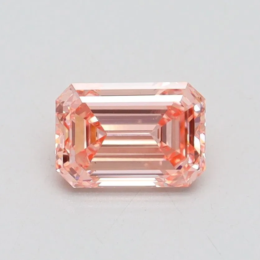 0.90ct EMERALD Fancy Intense Pink VS1 Coloured Lab diamond