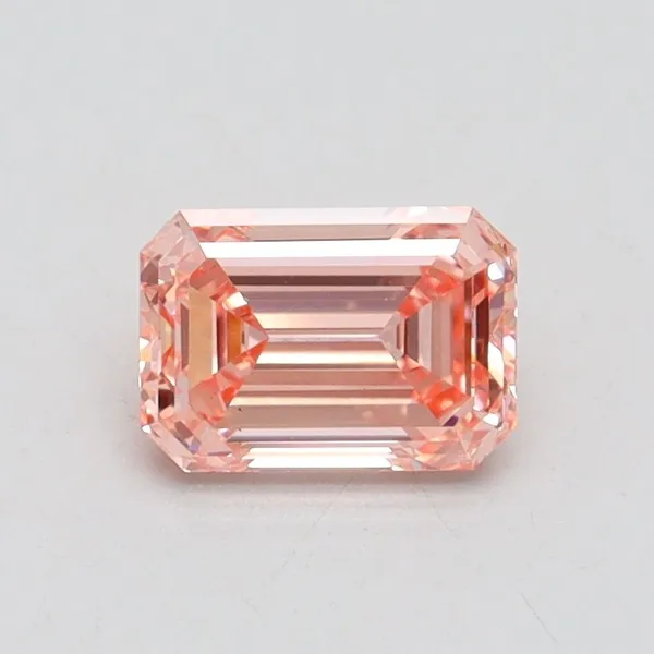 0.9ct EMERALD Fancy Intense Pink VS1 Coloured Lab diamond
