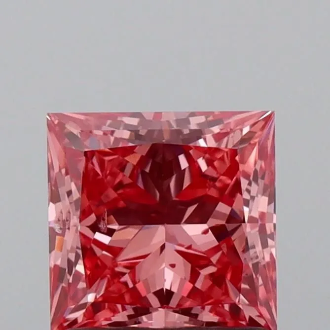 1.00ct PRINCESS Fancy Vivid Pink SI1 Coloured Lab diamond