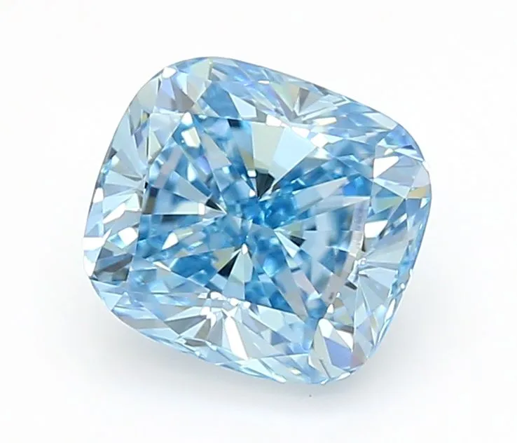 1.02ct CUSHION Fancy Vivid Blue VVS2 Coloured Lab diamond