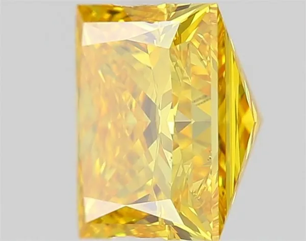 1.06ct PRINCESS Fancy Vivid Yellow SI1 Coloured Lab diamond