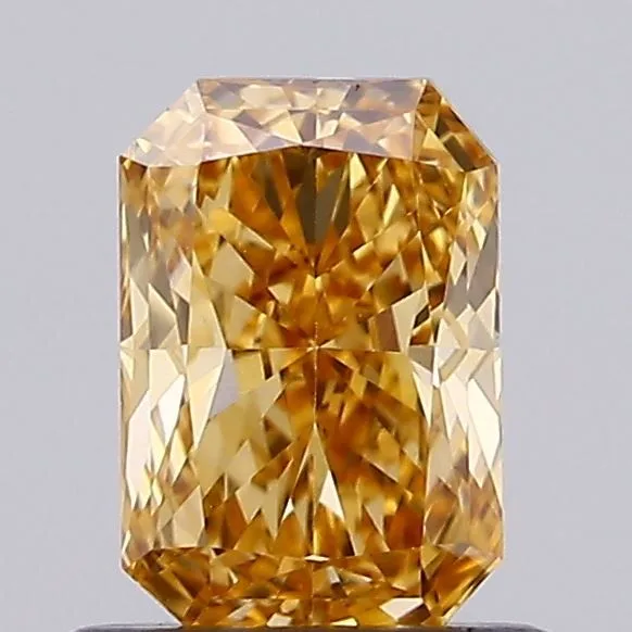 0.76ct RADIANT Fancy Intense Brownish Yellow VVS2 Coloured Lab diamond