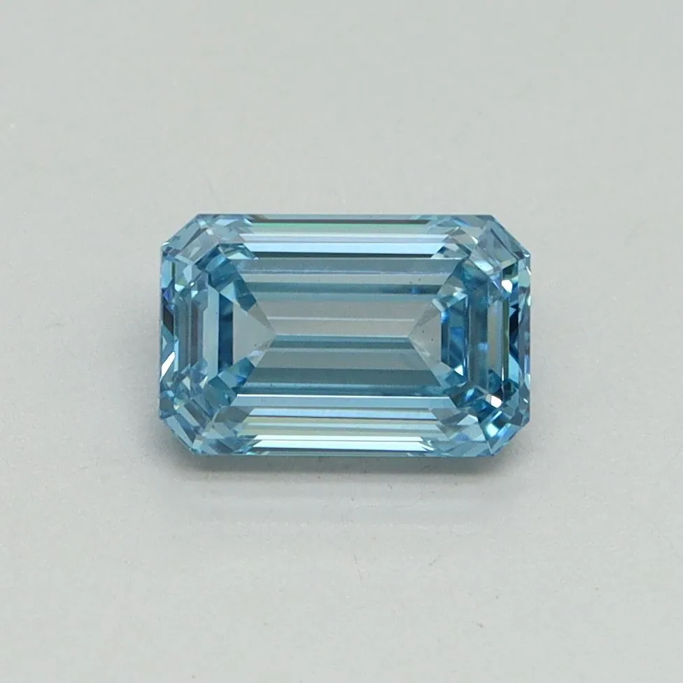 1.05ct EMERALD Fancy Vivid Blue VS1 Coloured Lab diamond