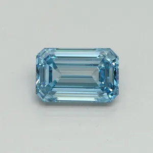 1.05ct EMERALD Fancy Vivid Blue VS1 Coloured Lab diamond