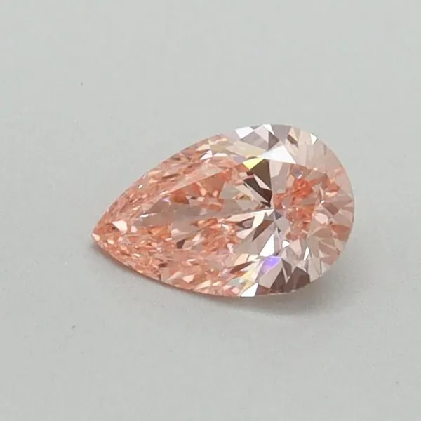 0.32ct PEAR Fancy Vivid Pink VS2 Coloured Lab diamond