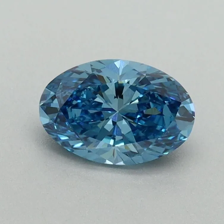 0.71ct OVAL Fancy Vivid Blue VS2 Coloured Lab diamond