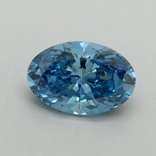 0.71ct OVAL Fancy Vivid Blue VS2 Coloured Lab diamond