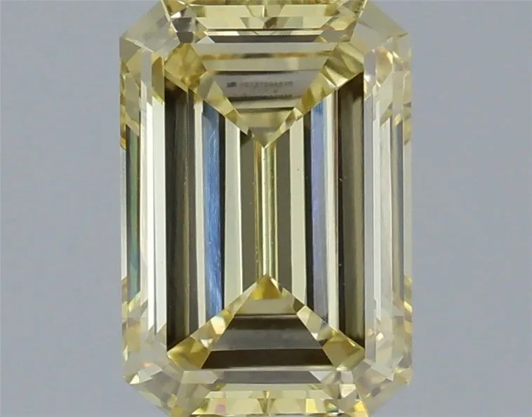 1.39ct EMERALD Fancy Yellow VVS2 Coloured Lab diamond