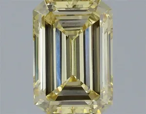 1.39ct EMERALD Fancy Yellow VVS2 Coloured Lab diamond
