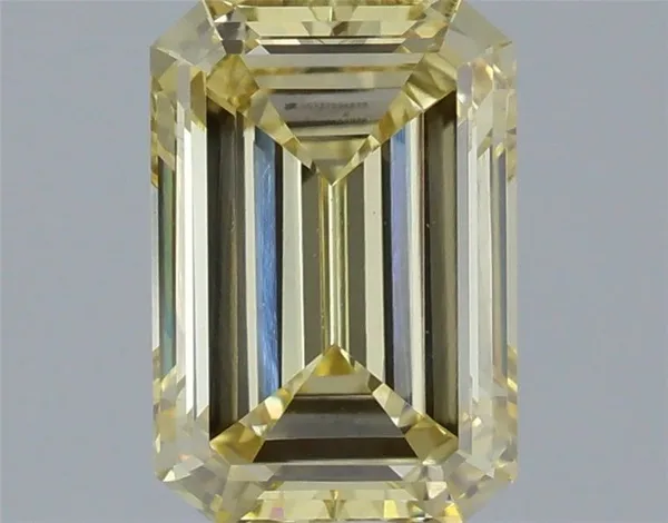 1.39ct EMERALD Fancy Yellow VVS2 Coloured Lab diamond