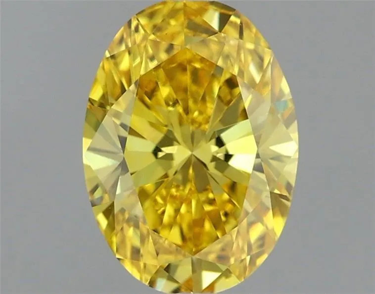 1.11ct OVAL Fancy Vivid Yellow VS1 Coloured Lab diamond