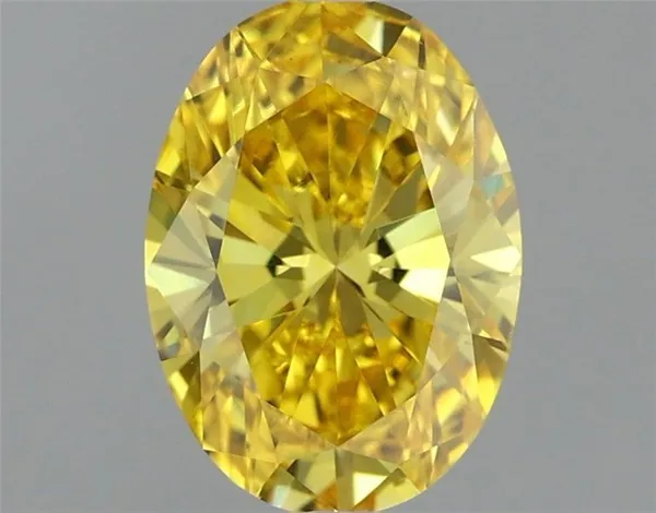 1.11ct OVAL Fancy Vivid Yellow VS1 Coloured Lab diamond