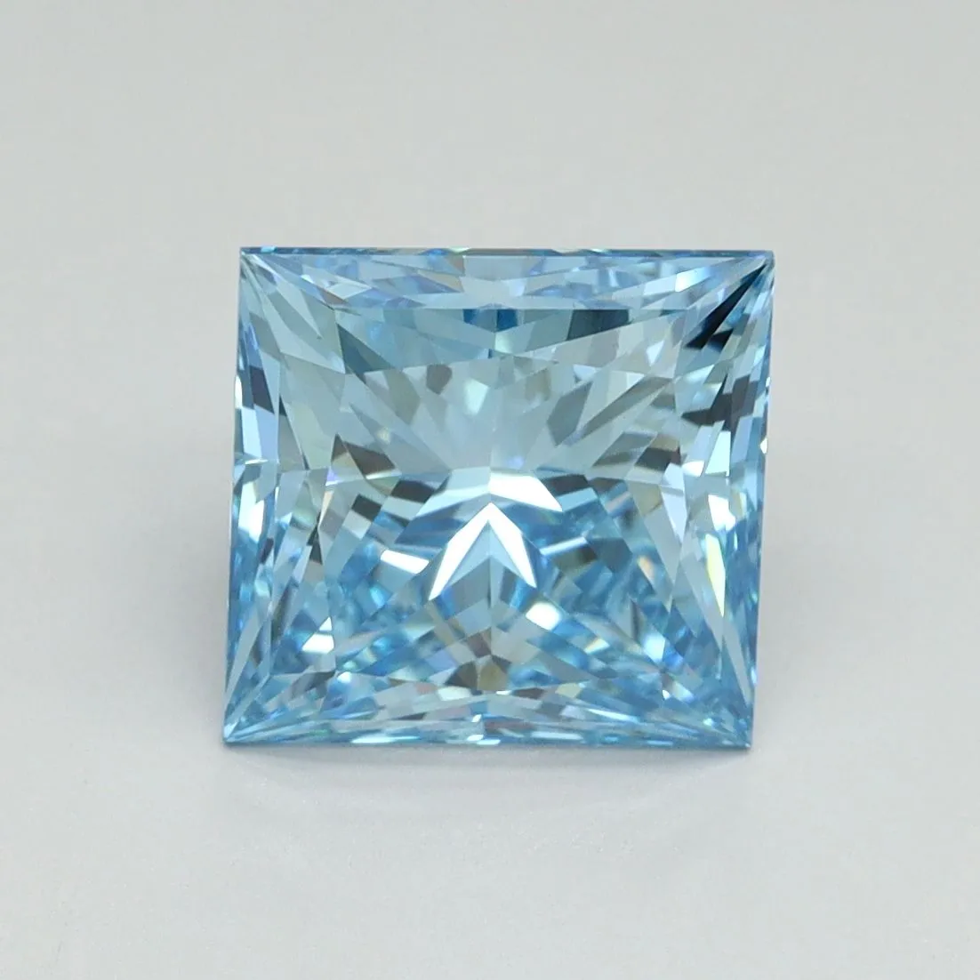 3.10ct PRINCESS Fancy Vivid Blue VS1 Coloured Lab diamond