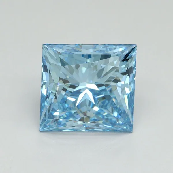 3.1ct PRINCESS Fancy Vivid Blue VS1 Coloured Lab diamond