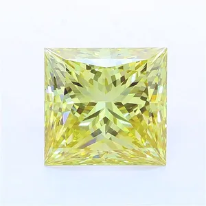 5.99ct PRINCESS Fancy Intense Yellow VVS2 Coloured Lab diamond