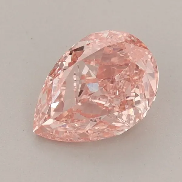 0.89ct PEAR Fancy Vivid Pink VS2 Coloured Lab diamond