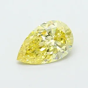 0.72ct PEAR Fancy Intense Yellow VS1 Coloured Lab diamond