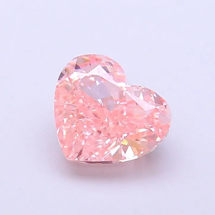 1.58ct HEART Fancy Vivid Pink VS1 Coloured Lab diamond