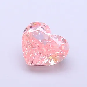 1.58ct HEART Fancy Vivid Pink VS1 Coloured Lab diamond