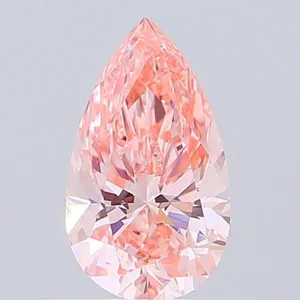 0.59ct PEAR Fancy Intense Pink VVS2 Coloured Lab diamond