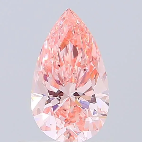 0.59ct PEAR Fancy Intense Pink VVS2 Coloured Lab diamond