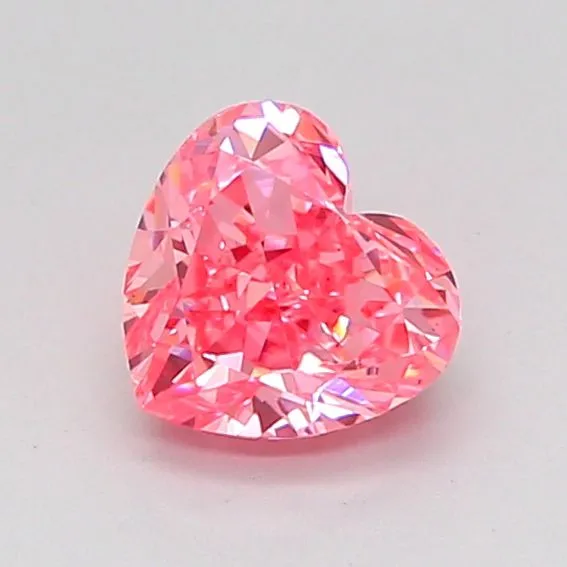 0.80ct HEART Fancy Vivid Pink VS2 Coloured Lab diamond