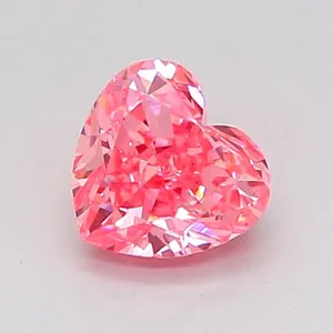 0.8ct HEART Fancy Vivid Pink VS2 Coloured Lab diamond