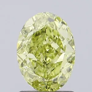 0.91ct OVAL Fancy Yellow VVS1 Coloured Lab diamond