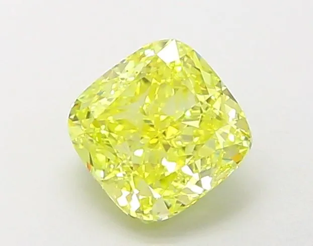 1.17ct CUSHION Fancy Vivid Yellow VVS1 Coloured Lab diamond