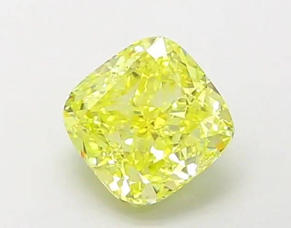 1.17ct CUSHION Fancy Vivid Yellow VVS1 Coloured Lab diamond