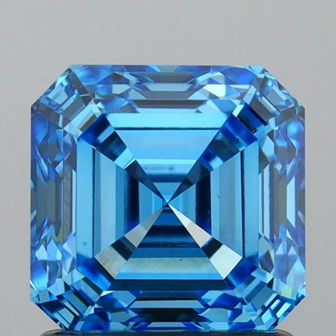 1.51ct EMERALD Fancy Vivid Blue VS2 Coloured Lab diamond