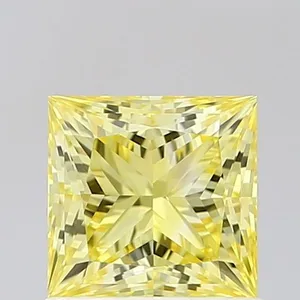 1.01ct PRINCESS Fancy Intense Yellow VVS1 Coloured Lab diamond