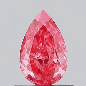 0.52ct PEAR Fancy Vivid Pink VS2 Coloured Lab diamond