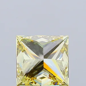 3.83ct PRINCESS Fancy Intense Yellow VS1 Coloured Lab diamond