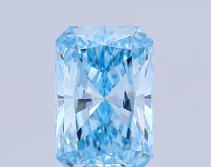 1.11ct RADIANT Fancy Vivid Blue VVS2 Coloured Lab diamond