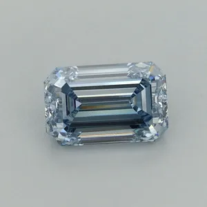1.01ct EMERALD Fancy Intense Blue VVS2 Coloured Lab diamond