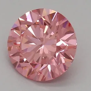 0.53ct ROUND Fancy Vivid Pink VVS2 Coloured Lab diamond