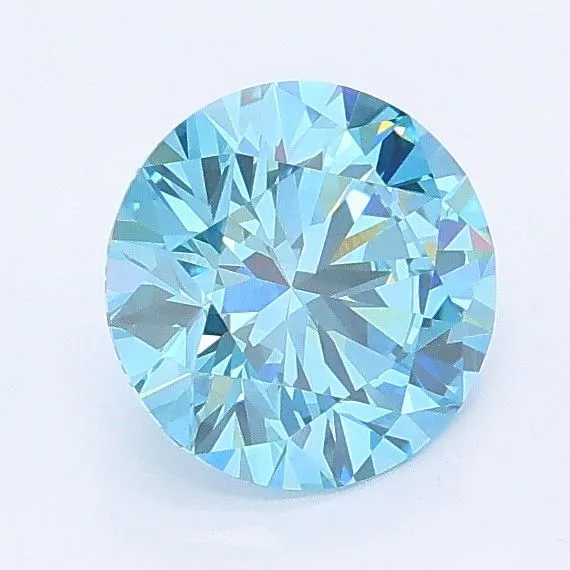 1.08ct ROUND Fancy Vivid Blue VVS2 Coloured Lab diamond