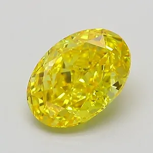 1.04ct OVAL Fancy Vivid Yellow VVS2 Coloured Lab diamond
