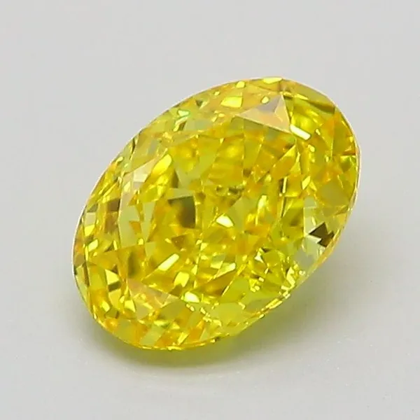 1.04ct OVAL Fancy Vivid Yellow VVS2 Coloured Lab diamond