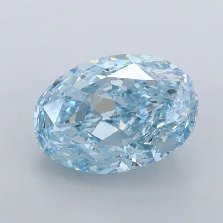 1.11ct OVAL Fancy Vivid Blue VVS2 Coloured Lab diamond