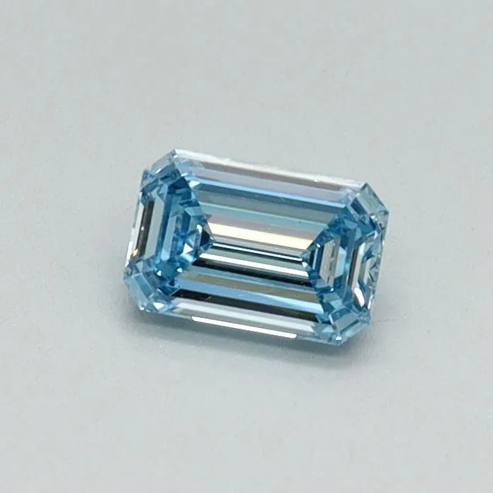 0.30ct EMERALD Fancy Vivid Blue VS1 Coloured Lab diamond