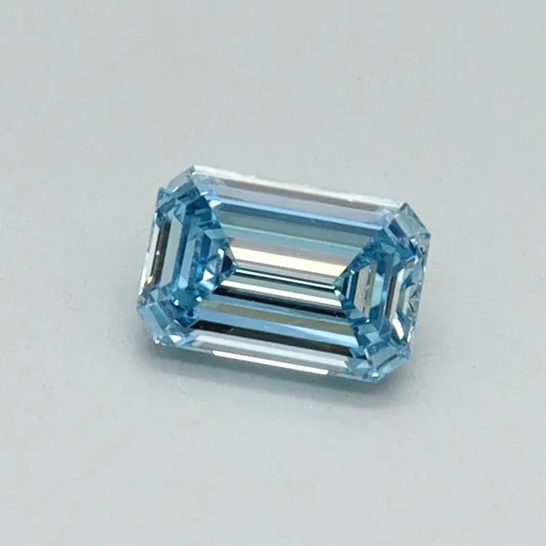 0.3ct EMERALD Fancy Vivid Blue VS1 Coloured Lab diamond