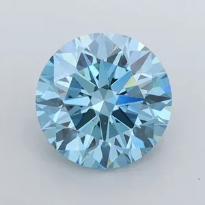 1ct ROUND Fancy Vivid Blue VVS2 Coloured Lab diamond
