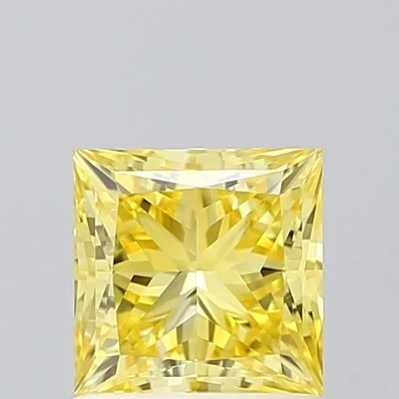 1.01ct PRINCESS Fancy Vivid Yellow IF Coloured Lab diamond
