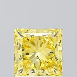 1.01ct PRINCESS Fancy Vivid Yellow IF Coloured Lab diamond