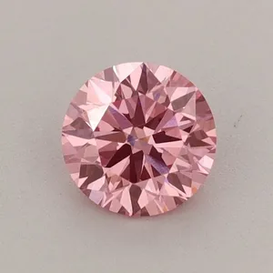 0.62ct ROUND Fancy Vivid Pink VS1 Coloured Lab diamond