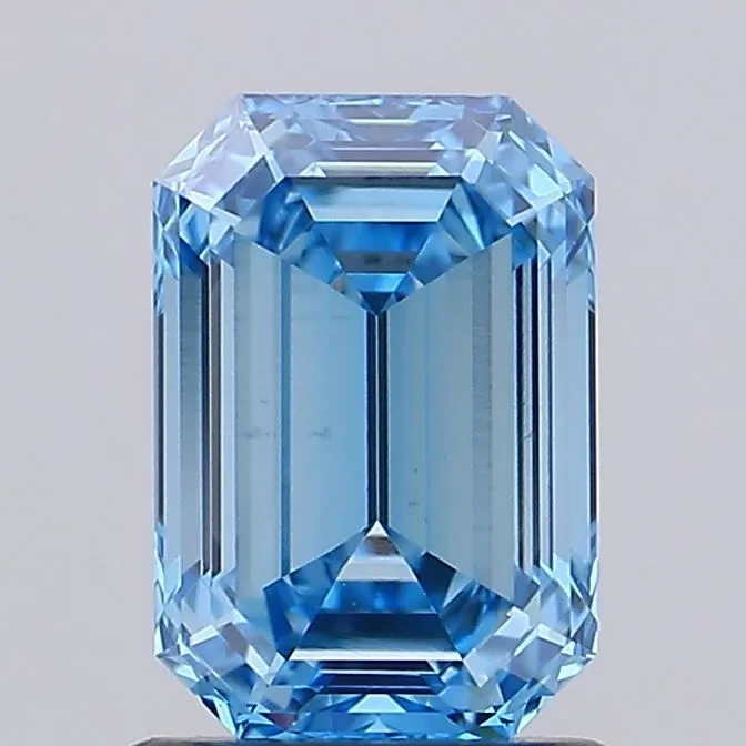 1.39ct EMERALD Fancy Vivid Blue VS1 Coloured Lab diamond