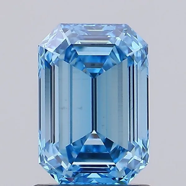1.39ct EMERALD Fancy Vivid Blue VS1 Coloured Lab diamond